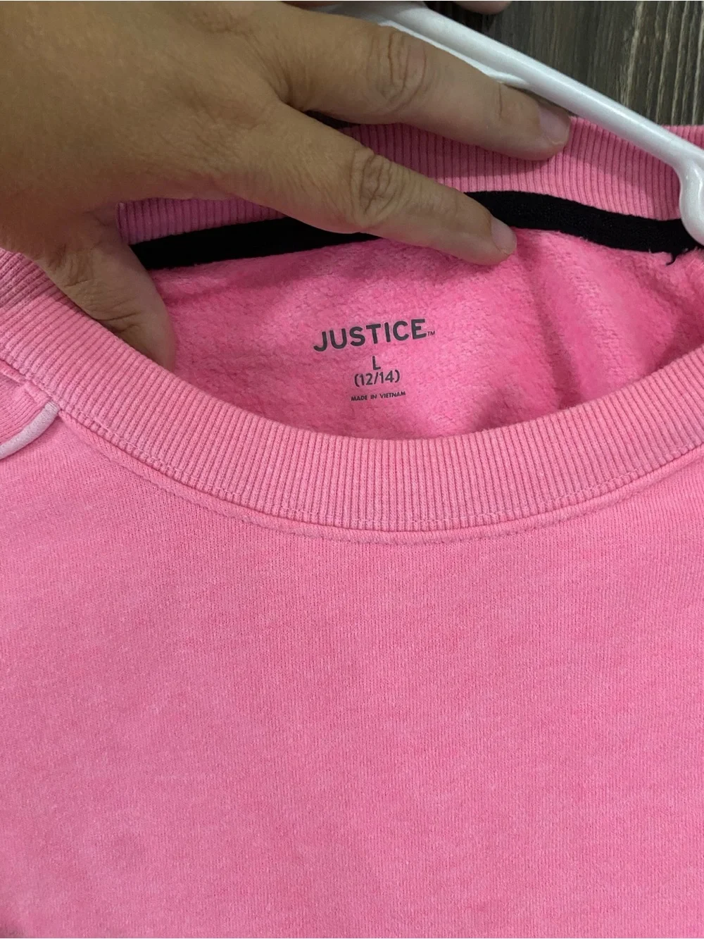 Justice Pink Crewneck Sweatshirt with Subtle Logo